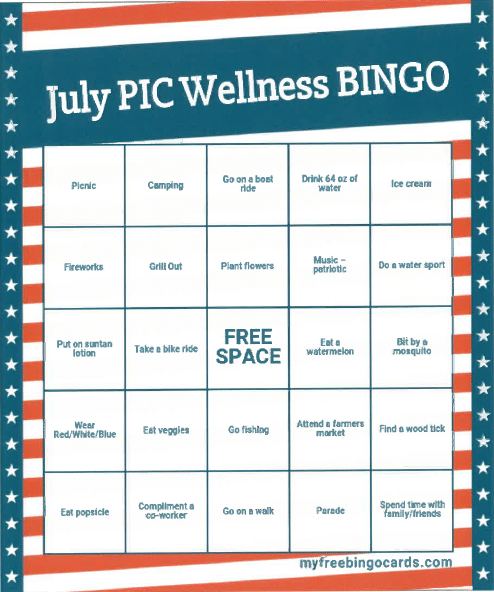 PIC Wellness BINGO